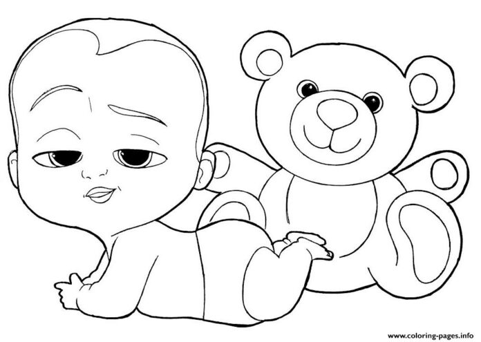 Online színezőkönyv Baby and Plushie