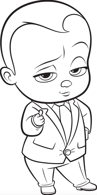 Online coloring book Baby in a suit