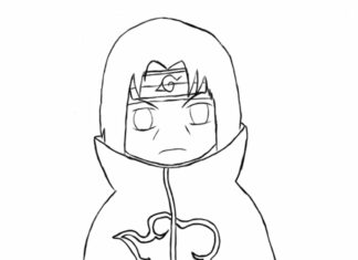 Online coloring book Child with Itachi Uchiha