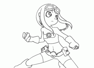 Online coloring book Ninja girl from the anime
