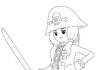 Online coloring book Pirate girl for kids