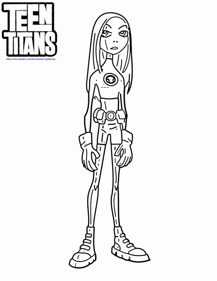 Färgbok online Teen Titans girl