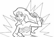 Online coloring book Girl from Wonder Women