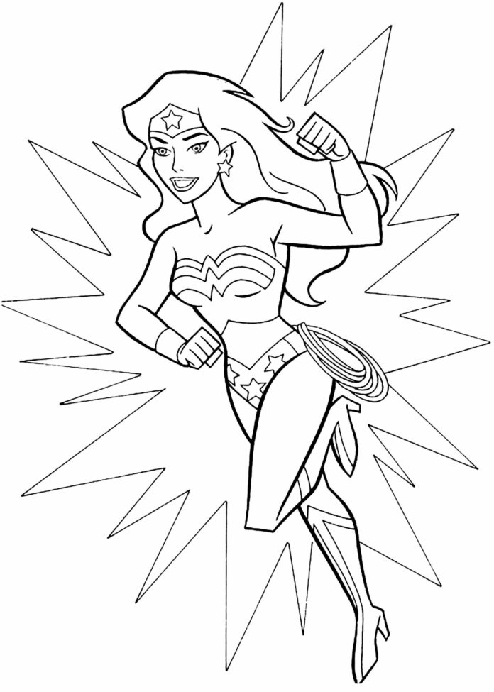 Livre de coloriage en ligne Girl with Wonder Women