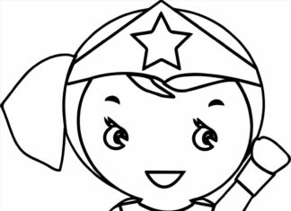 Online coloring book Girl with a cape