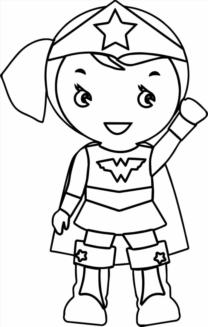 Online coloring book Girl with a cape