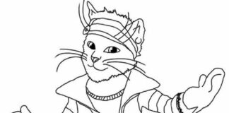 Online coloring book Elegant cat