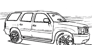 Livro online para colorir Escalade Cadillac