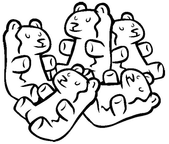 Online-värityskirja Gummi Bears hyytelöpavut Haribo