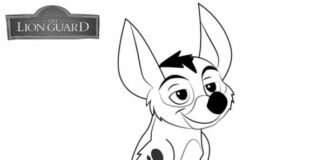 Livro online para colorir Hyena Tunu