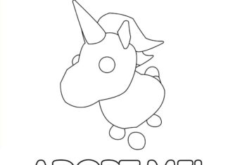 Libro para colorear en línea El unicornio de Adopt Me