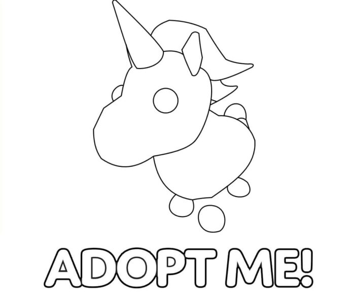 Färgbok online Unicorn från Adopt Me