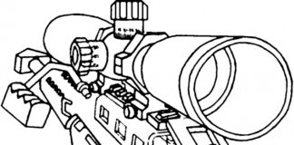 coloring page online sniper rifle