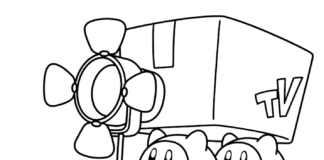Livro de colorir Kirby imprimível na TV