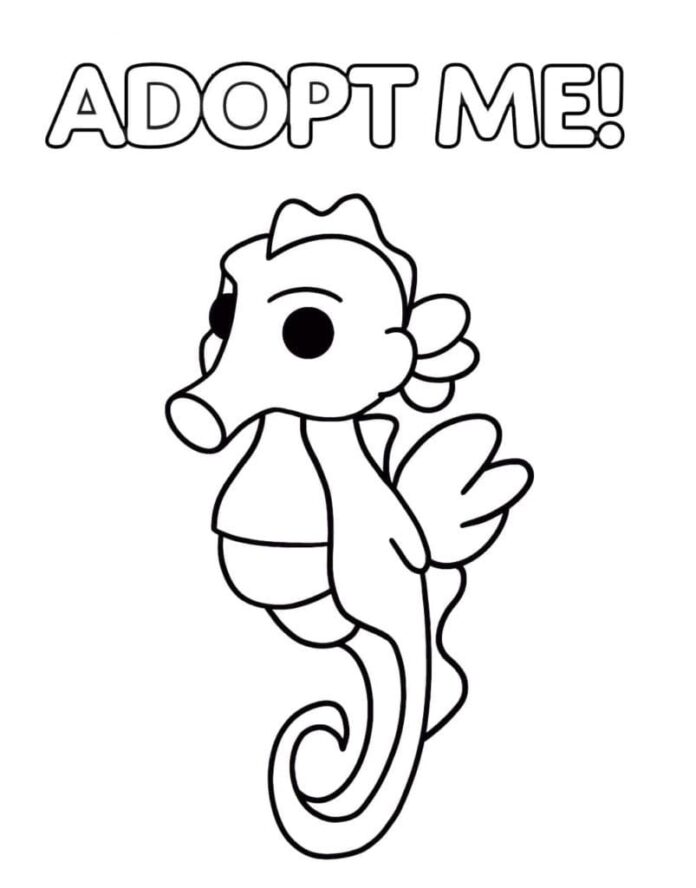 Online coloring book Seahorse from the fairy tale