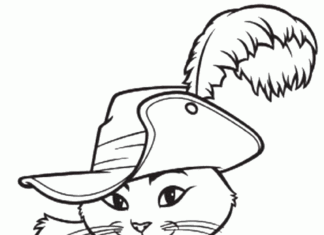 Online coloring book Puss in Boots for kids