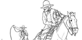 Wild west cowboy online coloring book