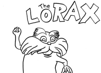 オンラインぬりえ Cartoon Lorax