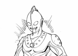Online-värityskirja Cartoon Ultramen