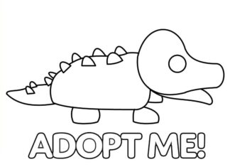 Online coloring book Crocodile simple picture