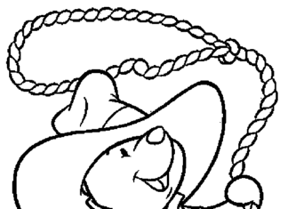 Winnie the Pooh como um livro colorido online de cowboy