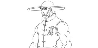 Kung Lao Mortal Kombat online målarbok