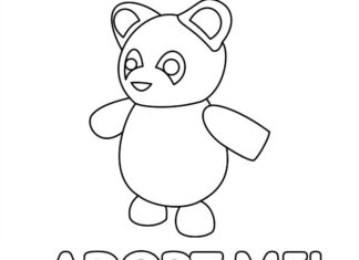 Livre de coloriage en ligne Facile avec un ours en peluche
