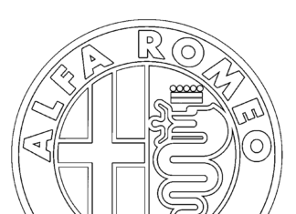 Online omaľovánka s logom Alfa Romeo
