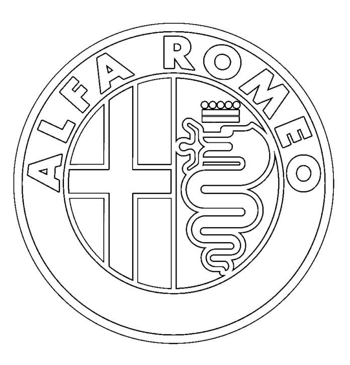 Alfa Romeoロゴのオンライン塗り絵