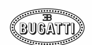 Libro da colorare online Bugatti logo e auto