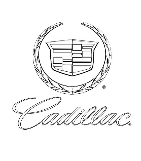 Livro colorido on-line com o logotipo Cadillac