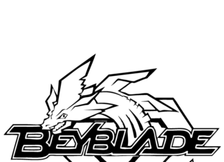 Livro de coloração online Logo anime Beyblade