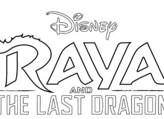 Kolorowanka online Logo bajki Raya Disneya