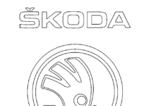 Livro colorido online com o logotipo da Skoda