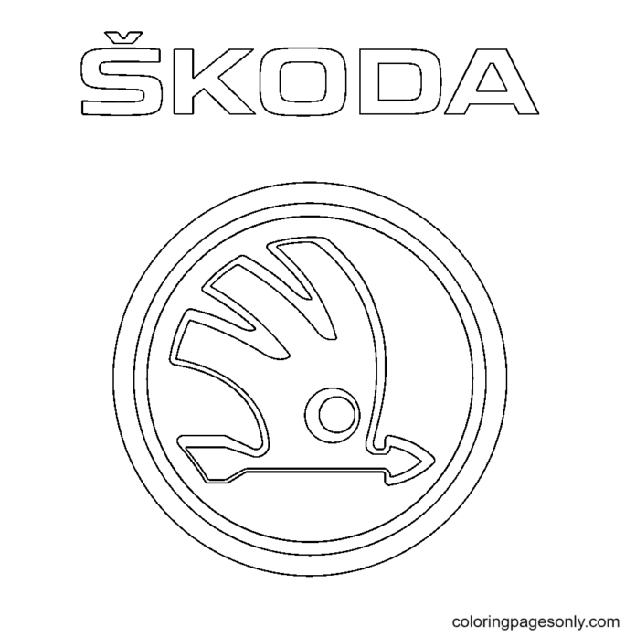 Online-värityskirja Skoda-merkin logo