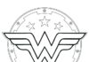 Online värityskirja Logo Wonder Womenin kanssa