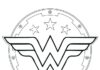 Online színezőkönyv Logo a Wonder Women-rel