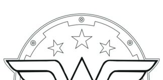 Online malebog Logo med Wonder Women