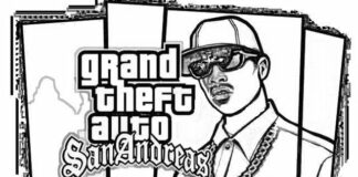 Online kifestőkönyv Logó a Grand Theft Auto játékból