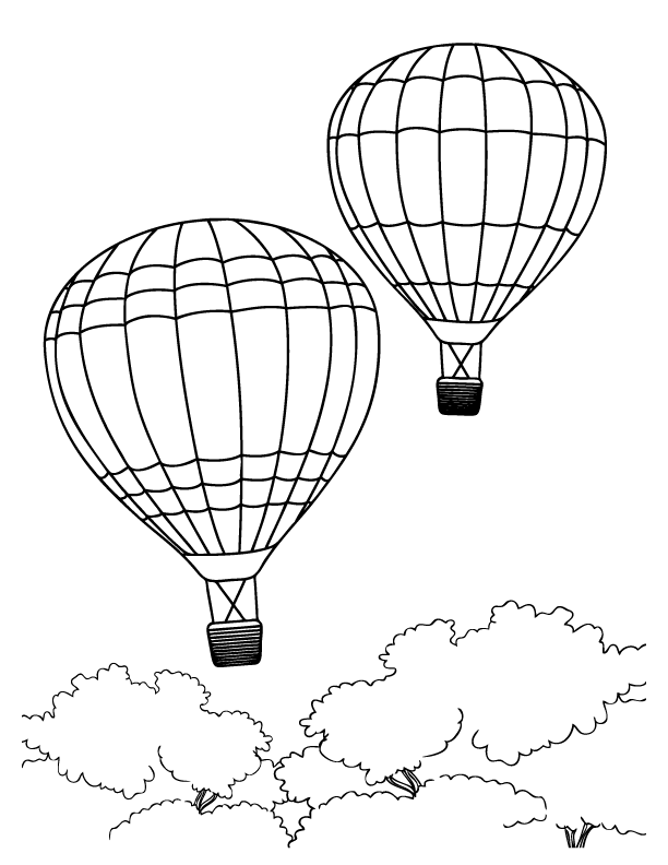 Online coloring book Balloon flight