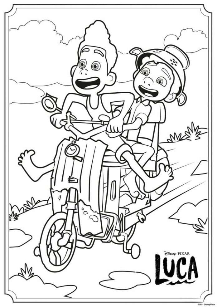 Libro para colorear online Luca para niños película