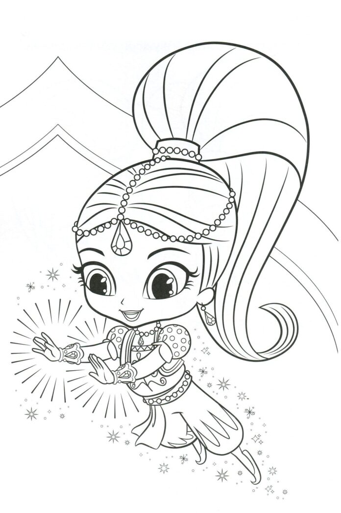 Online coloring book The magical girl from the series