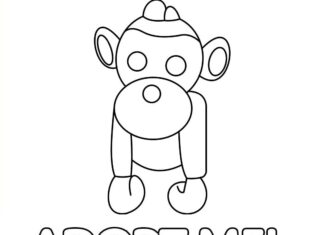 Libro para colorear en línea Mono de los dibujos animados para niños