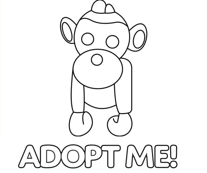 Libro da colorare online scimmia dal cartone animato per i bambini