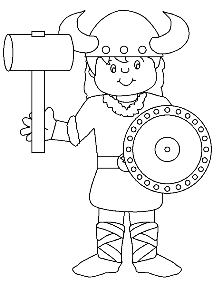 Livro para colorir on-line Um menino vestido de Viking