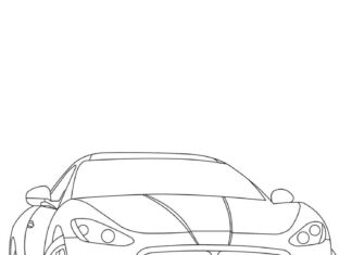 Libro da colorare online Maserati auto anteriore