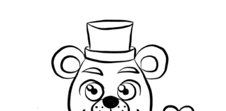 Online-Malbuch Teddybär von FNAF Golden Freddy
