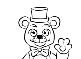 Livro colorido online Teddy Bear da FNAF Golden Freddy