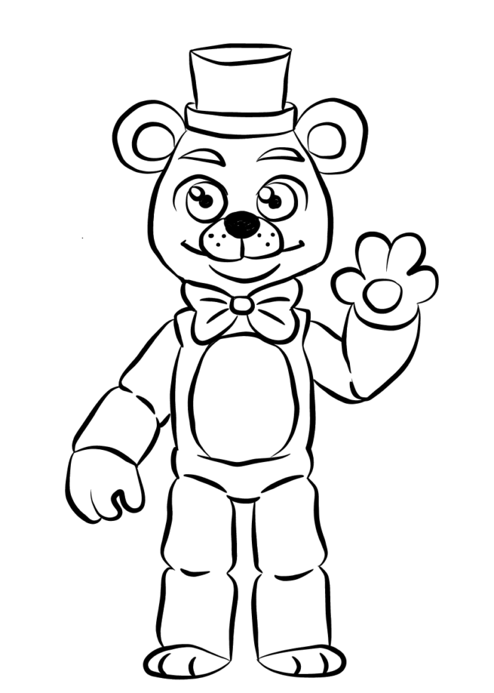 FNAF Golden Freddy Bear online coloring book