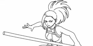 Libro para colorear online Momo Yaoyorozu